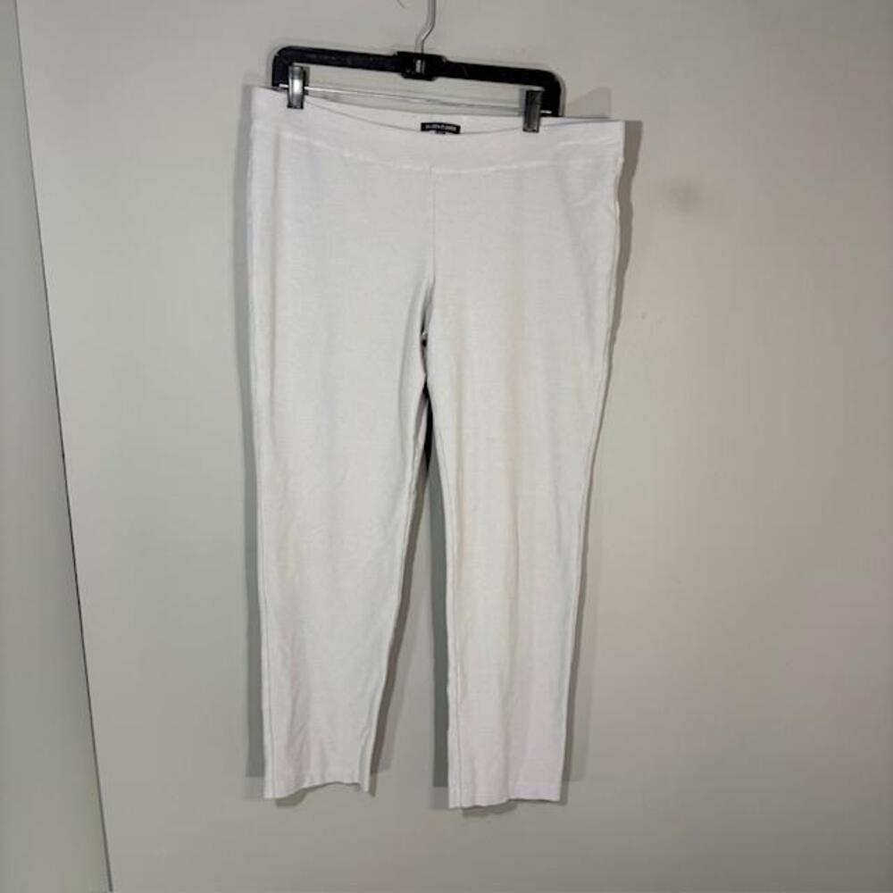 Eileen Fisher Pants Womens L Gray Ponte Slim Ankle Tapered Leg Pull On Stretch